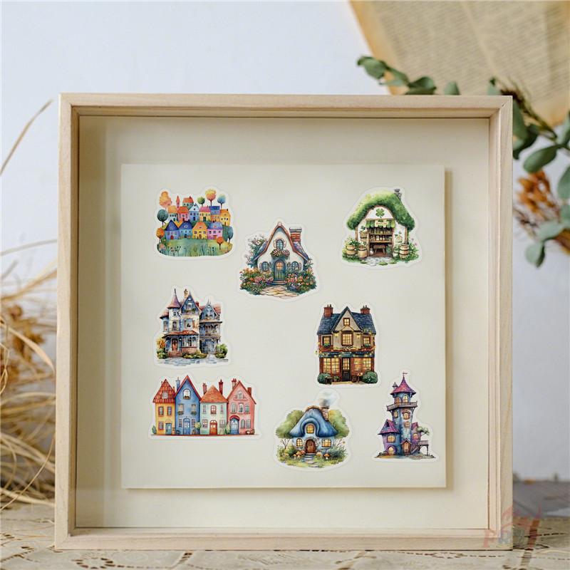 50Pcs/Set Retro Forest Cabin Series 01. Fairy Tale House PET Stickers Waterproof DIY Fashion Doodle Decals Stickers