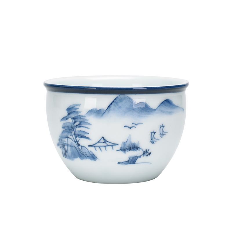 NEW Hand-painted Cylinder Tasting, Single Cup for Home Use, Vintage Personal Underglaze Color Kung Fu Tea Bowl Wholesale