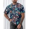 Western Elements 3D Digital Printing Imitation Cotton Men's Short Sleeved T-shirt