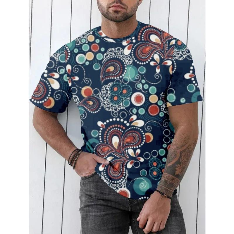 Western Elements 3D Digital Printing Imitation Cotton Men's Short Sleeved T-shirt