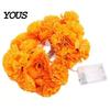 Seasonal Festival Embellishments 10FT LED Chrysanthemum String Light, Battery Operated Artificial Marigold Garland Realistic Flower Shape Lamps Fairy