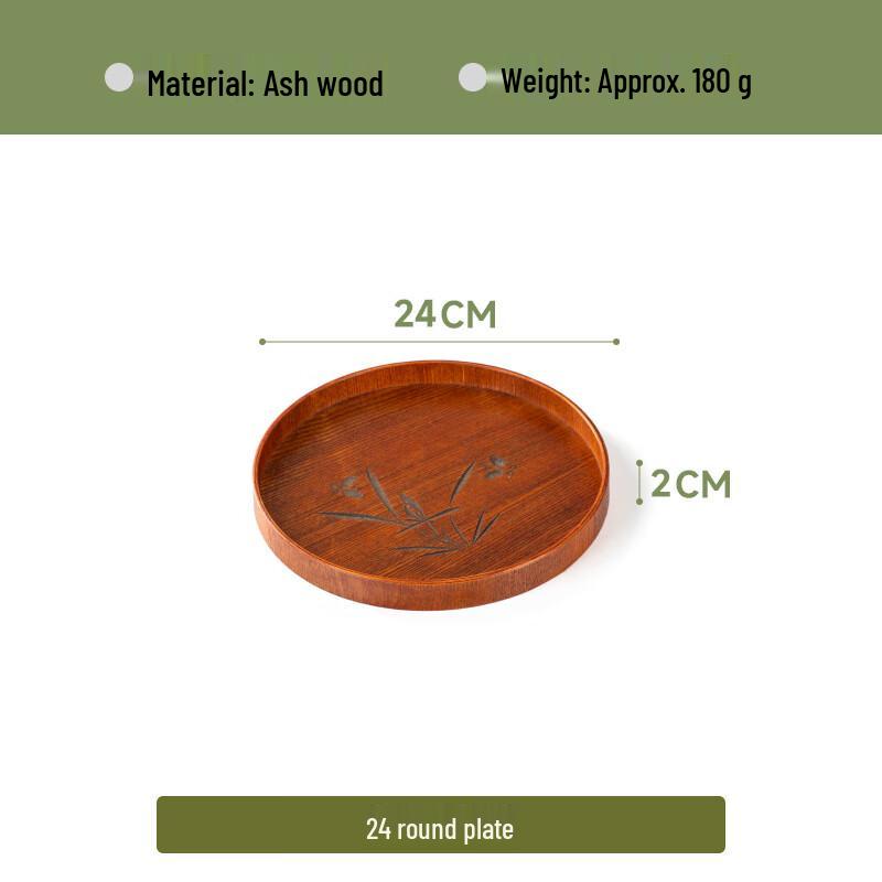 ZISIZ Wooden Round Serving Tray Set