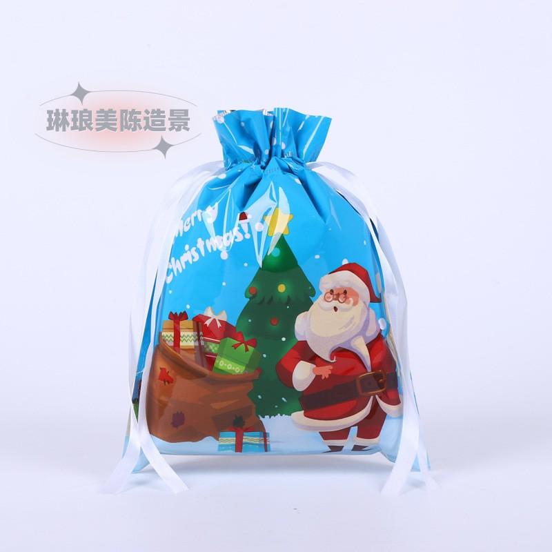 50pcs Christmas Creative Gift Bags Kindergarten Children's Drawstring Aluminum Foil Packaging Bag Gift Candy Storage Bags
