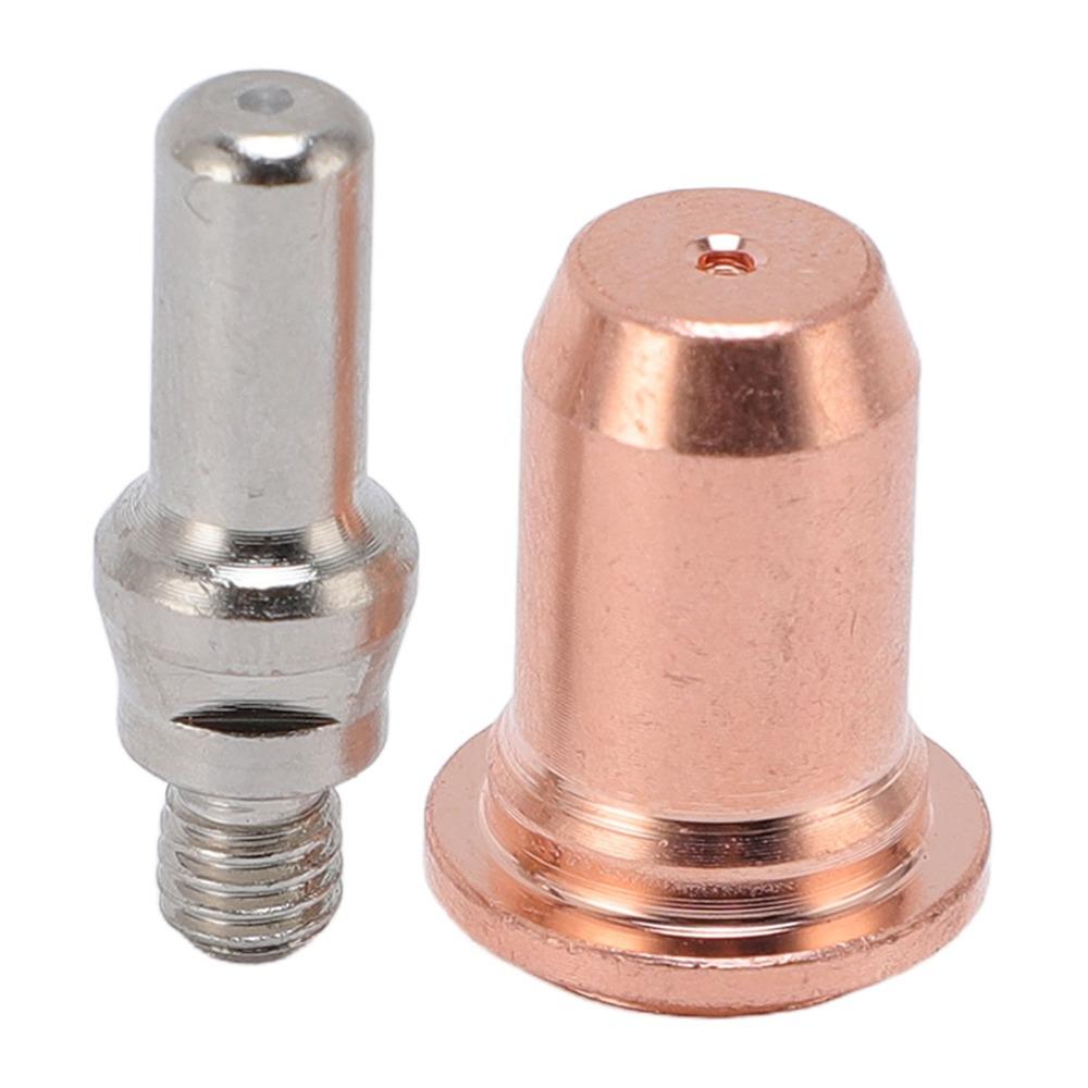 10pcs Rose Gold Plasma Cutter Electrode Tip Silver Brass Cutting Gun Consumables Set Nozzle Cutting Consumables Replacement