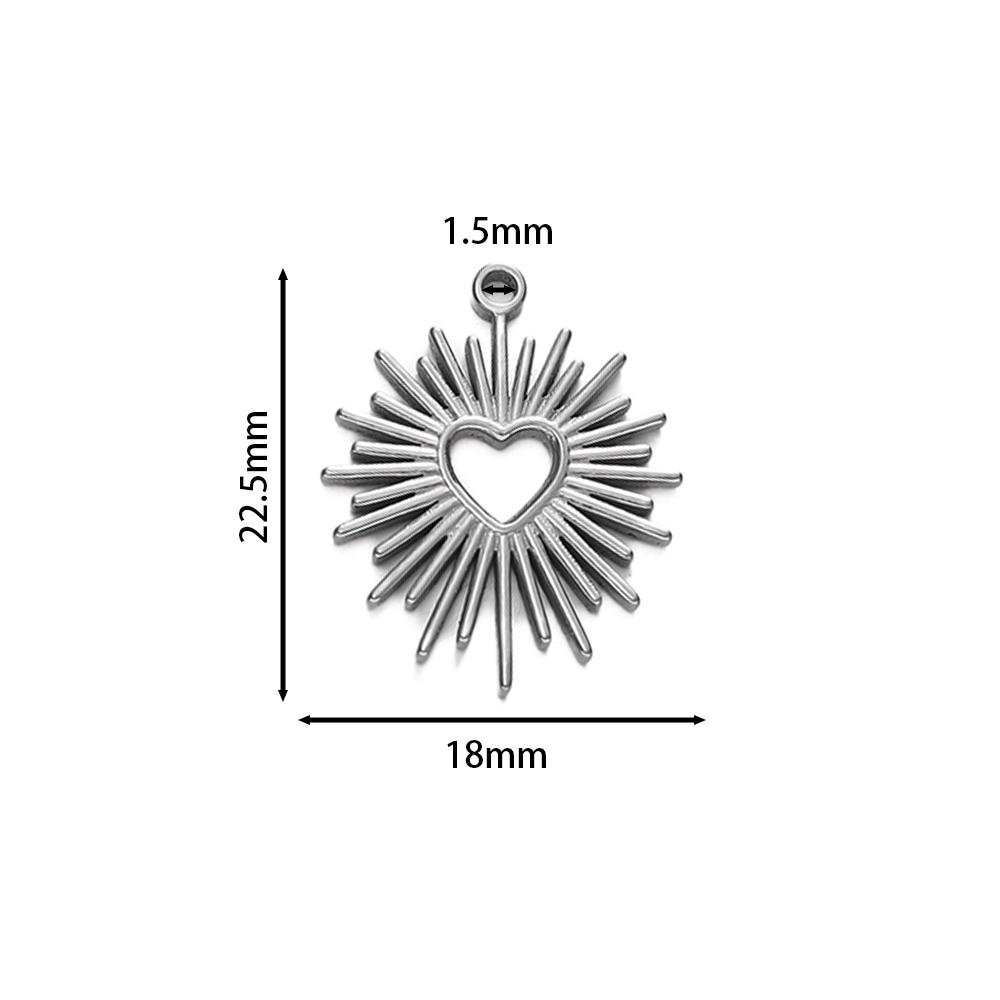 1pcs Stainless Steel Small Thorn Heart Charms Pendants for DIY Bracelet Necklaces Jewelry Making Accessories
