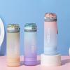 Water Bottle Billion Water Cup Matte Gradual Change Star Space Cup Student Universal Straw Plastic Cup with Lock Portable Cup Belt