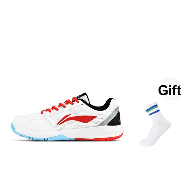 Li Ning Light Feather Series Lightning Hero 1.0 Comfortable Durable Low-Top Badminton Shoes Unisex sneaker White Red AYTT035-1