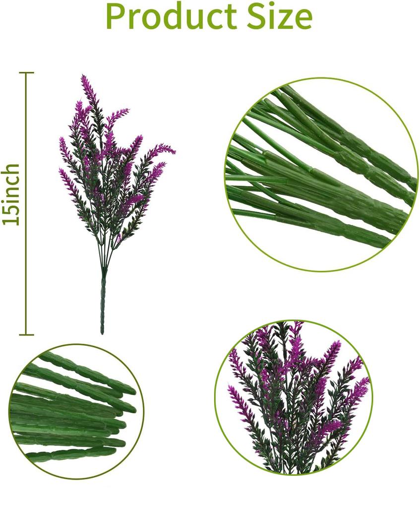 Artificial Green Plant Fake Flower Lavender Simulated Green Plant Home Decoration Plant Outdoor Pastoral Style Bundle
