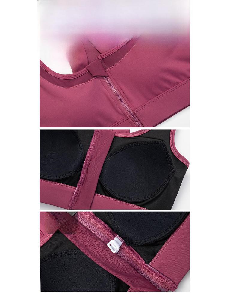 Zipper Shockproof Sports Bra: Stylish, Supportive Yoga Underwear for Women with Large Busts