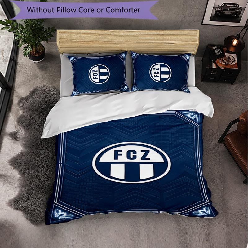 FC Zürich Themed Bedding 3Pcs Duvet Cover Set Decorative Bed Linen For Teen Room Home Decoration