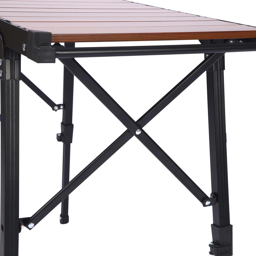 Leichter faltbarer Aluminium-Campingtisch mit verstellbarer Höhe, Roll-Up-Design, tragbar für Grillpartys und schnellen Aufbau