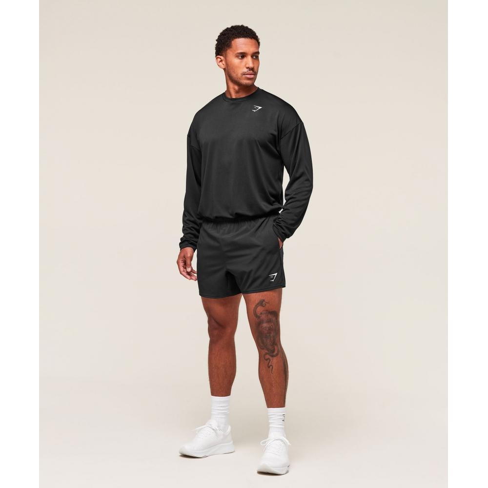 Gymshark Arrival Oversized Long Sleeve T shirT Black A3b4v Bb2j