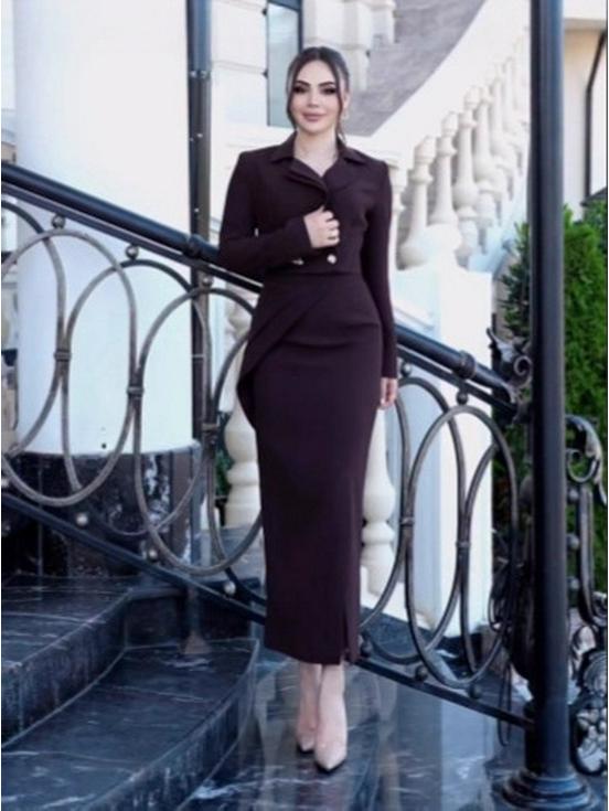 2025 Autumn Chic Suit Jacket & High-Waist Slim Midi Skirt Set