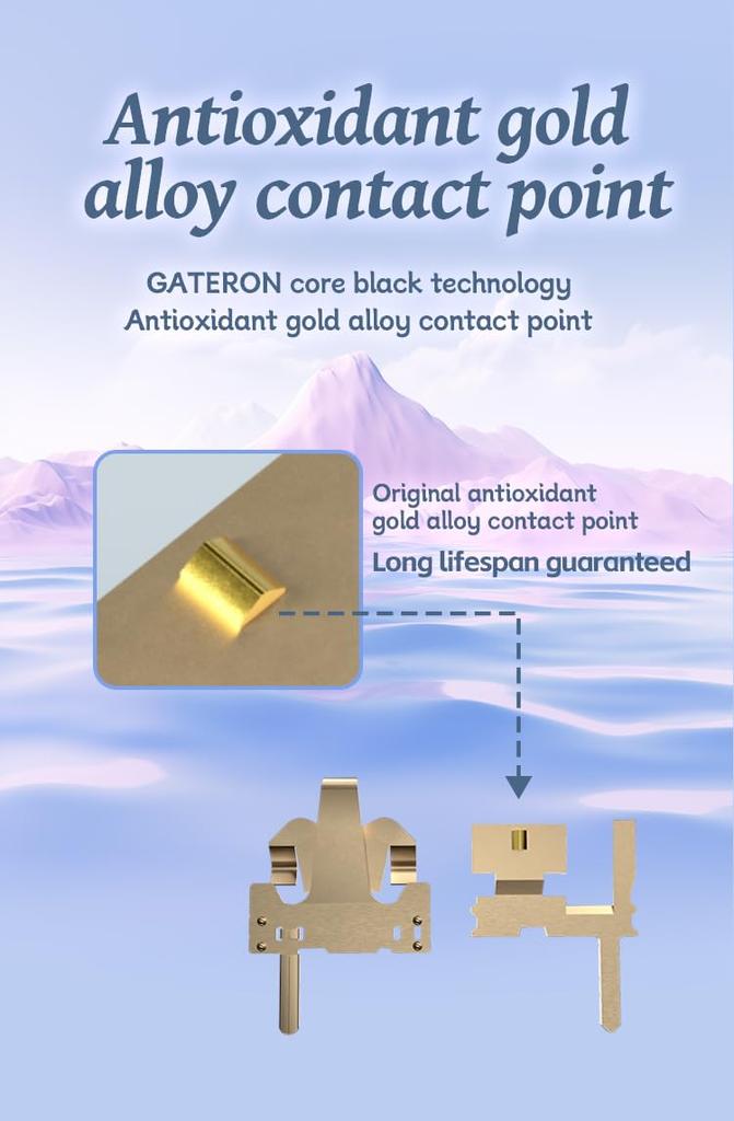 GATERON Melodic Tastatură Melodică Clicky LED RGB 5 Pini Lubrifiat din Fabrică 60gf Comutator de Taste pentru Comutator Tastatură Mecanică MX, (35 buc)