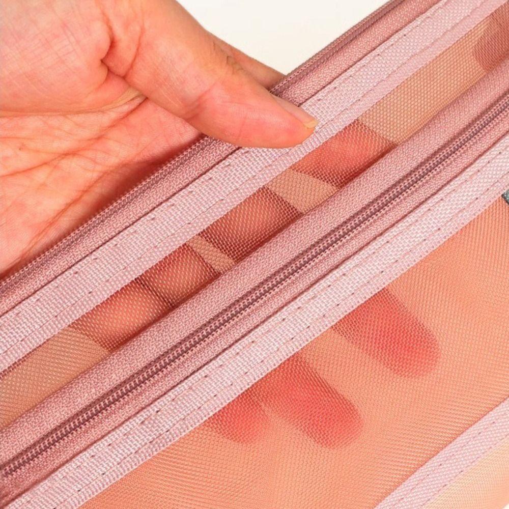 Double-Layer Pen Bag Mesh Stationery Bag High Quality Pencil Case Gift