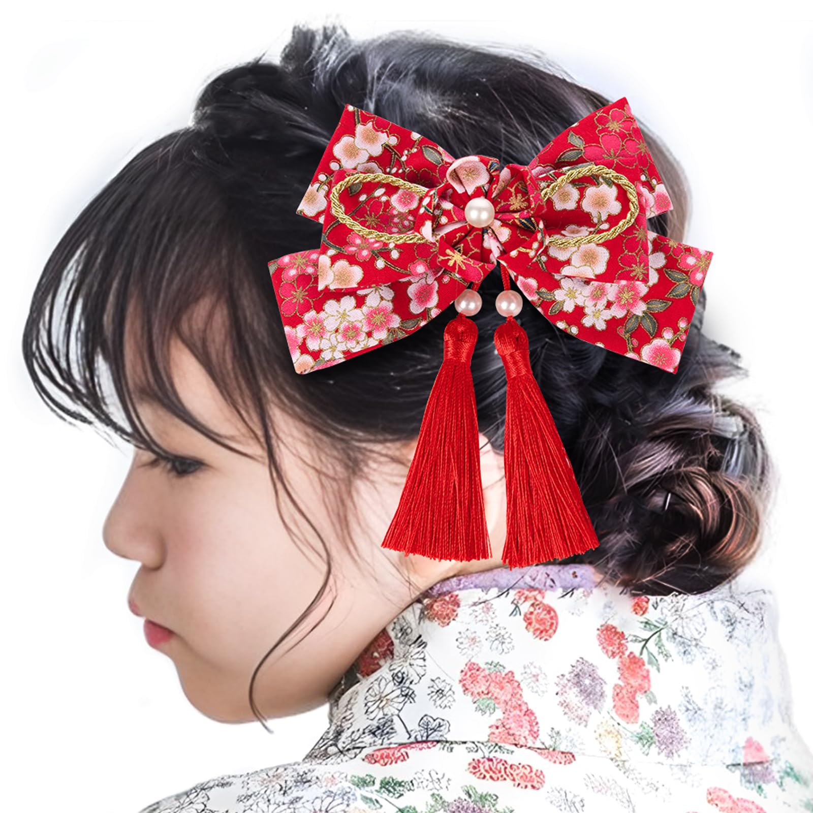 

[OTAKUMARKET] Hair Accessory Ribbon for Hakama, Graduation Ceremony, Kimono, Japanese Clothing, Yukata, Furisode, Shichi-Go-San, Coming-of-Age