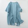 Short Sleeved Long Shawl Loose Beach Top Breathable Linen Cardigan  Summer Wear