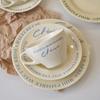 Korean ins style retro French cream coffee cup saucer Internet celebrity photo breakfast cup ceramic plate tableware