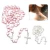 Religion Christian Faux Pearls Rosary Necklace For Women Crossed Pendant Clavicle Chain Beads Chains Fashion Jewelry