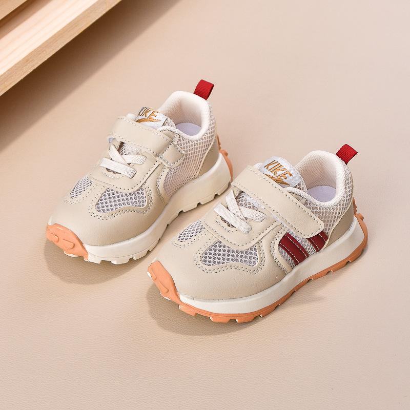 Girls' sneakers 2025 new summer single-mesh shoes breathable boys' net-permeable soft-soled baby running shoes board shoes