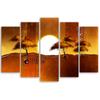 Five Piece Picture Canvas Print Africa Landscape Trees