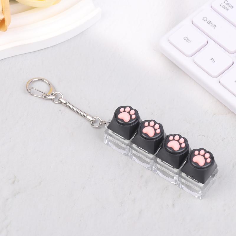 Silicone Cat Paw Keychain Stress Relief Toy For Keyboard Lovers Portable Keyring Gifts