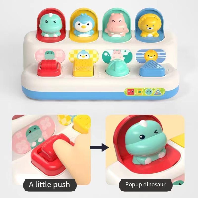 Baby Toys 6 18 Months Pop Up Activity Animals Toy Hide and Seek Game Fine Motor Skill Hand-eye Coordination Interactive Kids Toy