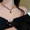 Leather Black Chain Necklace Fashion Personality Temperament Women Niche Sense Design Retro Necklaces Creative Jewelry Gifts