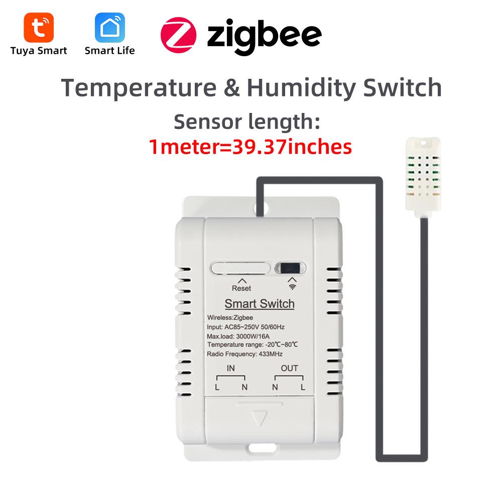 Smart Zigbee Temperature and Humidity Switch with Alexa/Google Voice Control