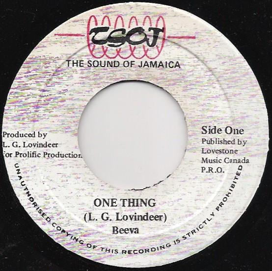 

7inch Record BEEVA - One Thing NONE TSOJ Jamaica Reggae, Ska & Dub Used