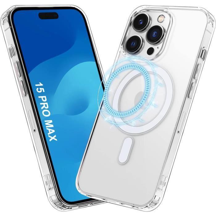 Protective Case - BOOLING - for iPhone 15 Pro Max - Silicone - Transparent - Magnetic Ring