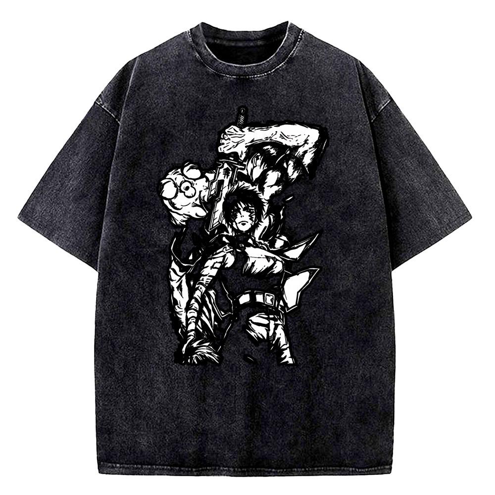 Anime Jujutsu Kaisen Choso Print T-Shirt Herren Damen Y2k T-Shirts Vintage Gewaschene Baumwolle T-Shirt Harajuku Männliches Kurzarm-T-Shirt
