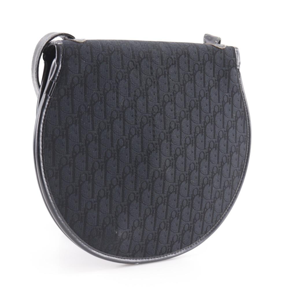 Dior Trotter Shoulder Bag vintage black canvas Women Used
