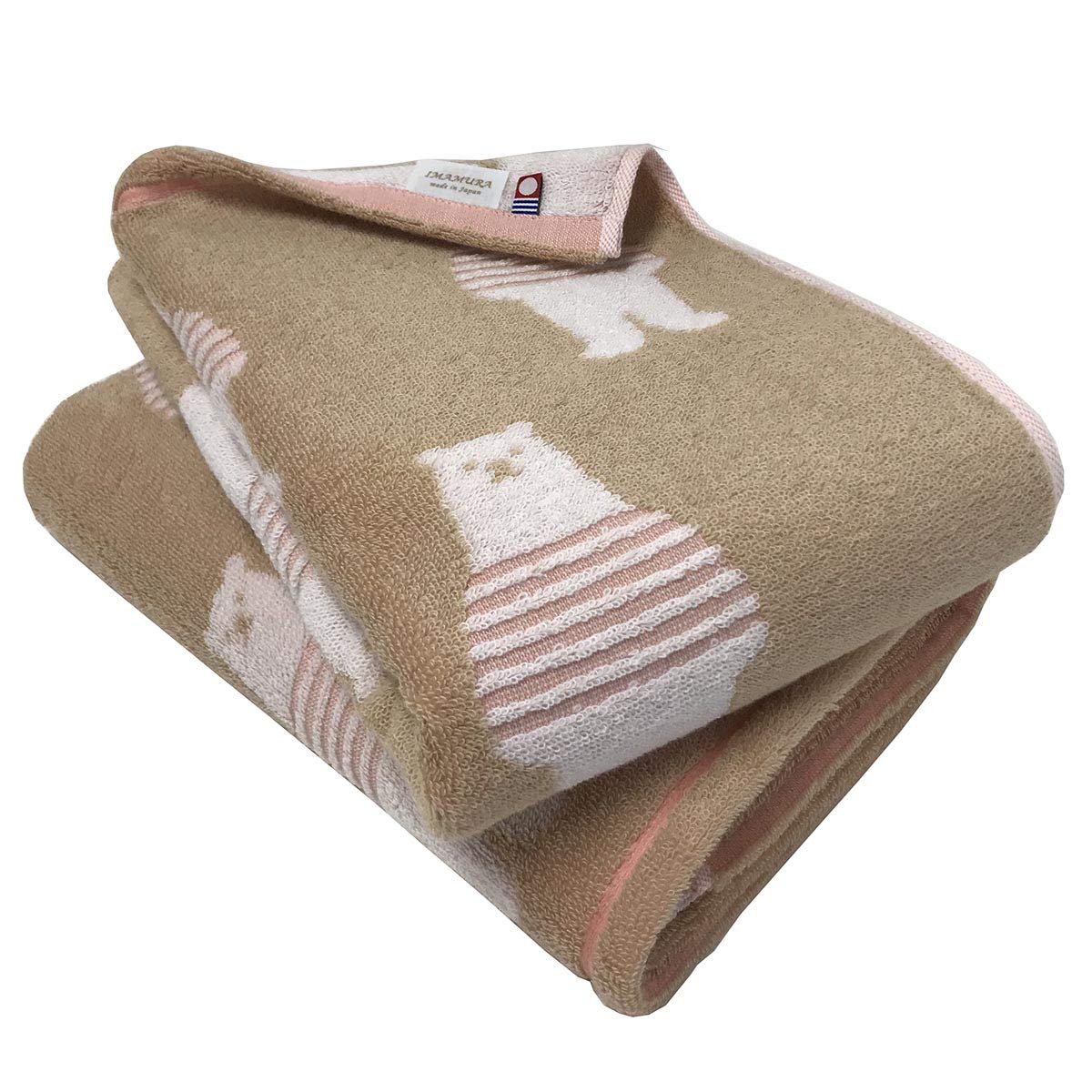 

Imabari Set of 2 Bath Towels 60x120cm 2 Border Bear Brown Towels, [Brand Certified] Brown, Towels, Pattern, Cute, Fluffy, Absorbent, Quick-Drying (2