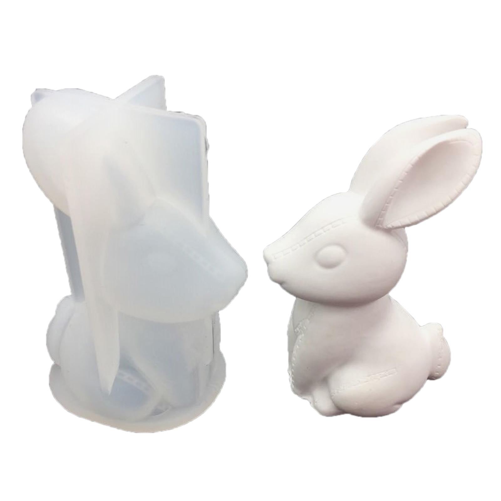 

3D Rabbit Resin Mold for DIY Gypsum Ornament Craft Easter Party Decor Rabbit Shape Epoxy Resin Casting Silicone Molds