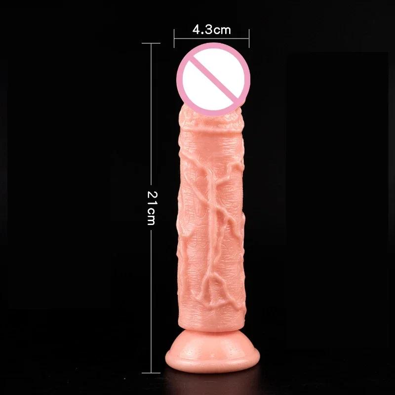 Realistic Transparent Dildo/Flesh Color Dildo Suction Cup Jelly Penis 7 Size Female Masturbator Soft Big Dick Lesbian Sex Toys