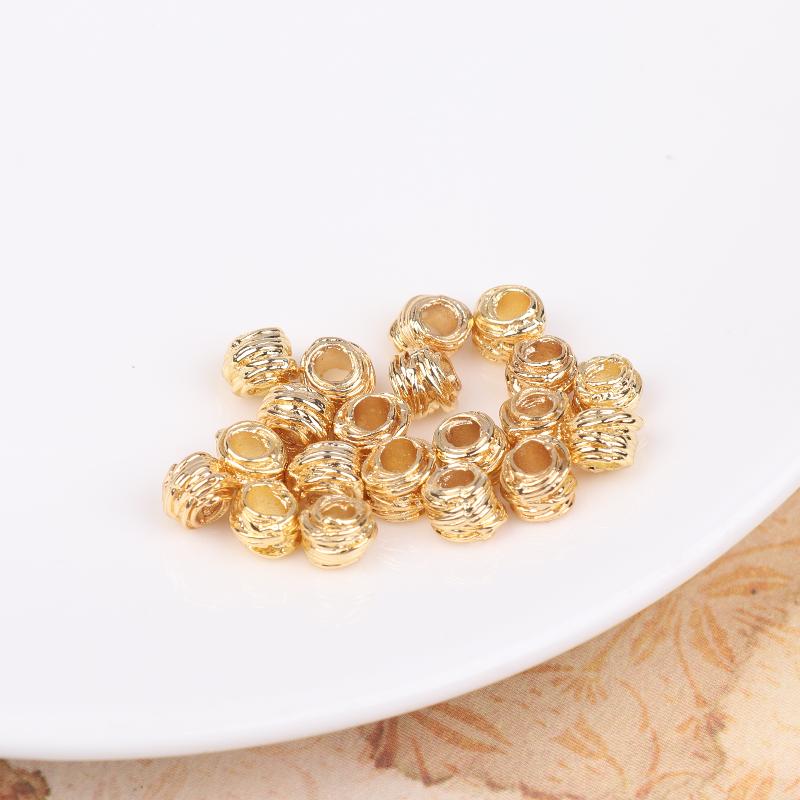 

20 шт. Позолочені 18К намистини-роздільники з нерівними смужками для виготовлення браслетів, матеріали, аксесуари для DIY ювелірних виробів 18K gold