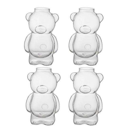 Bear Shaped Glass Cup 320ml Cute Teddy Bear Wine Glass Unique Champagne Tumbler Juice Drinking Glassware Birthday Gift