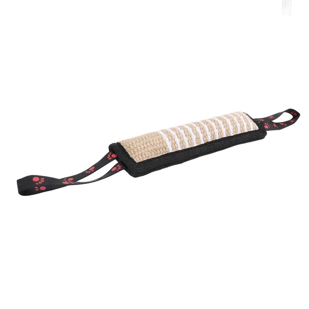 Cylindrical Shape Dog Tug Toy Thick Linen Fabric Dog Training Bite Pad Bite Training
