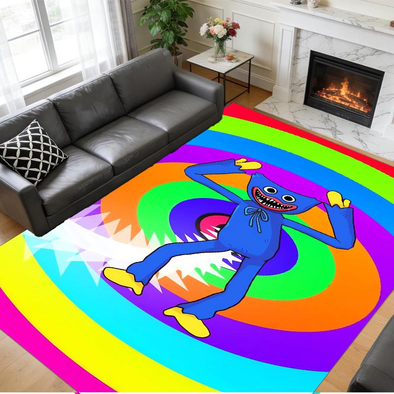 Poppy Playtime Print Crystal Velvet Plush Rug Anti?Slip Wear?Resistant Floor Carpet For Indoor Household Home Decoration
