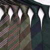 Green Series Business Tie Men'S Retro Striped Cashew Flower Polyester Silk Hand Tie