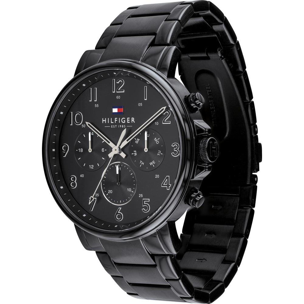 Tommy Hilfiger 1710383 Herrenuhr schwarzes Armband schwarzes Zifferblatt 44mm + Box