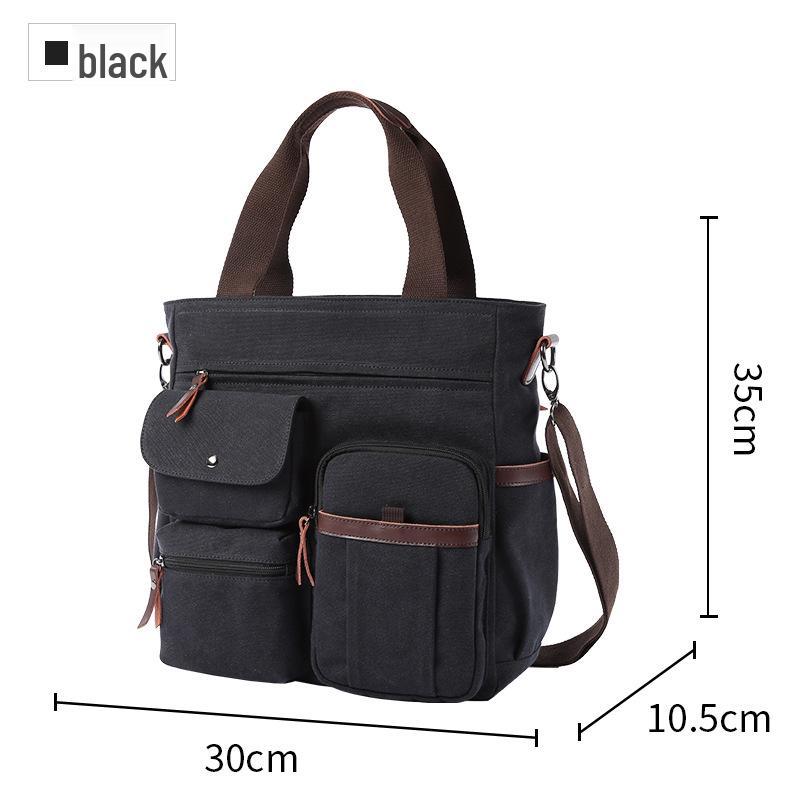 

Канвасовая деловая сумка-тоут в корейском стиле: Мужская легкая сумка через плечо и на одно плечо с ощущением высокого качества 14-inch