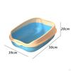 Cat , Litter Container High Rim Semi Closed Sand Box Kitty Pan Sturdy for