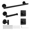 5 PCS Black Bathroom Hardware Set Wall Mounted Towel Rack Set  Household Use