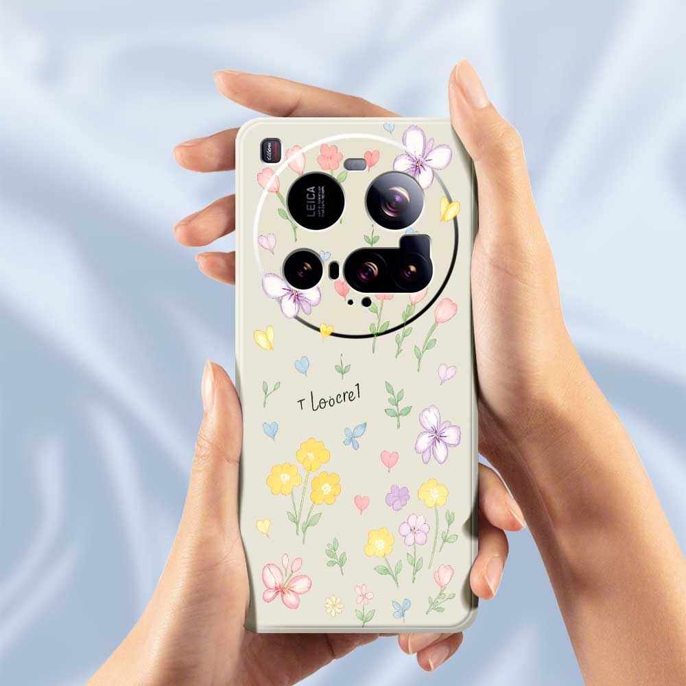 For Xiaomi 15 Ultra Case Small Flowers Pattern Printing Straight Edge TPU Phone Back Cover
