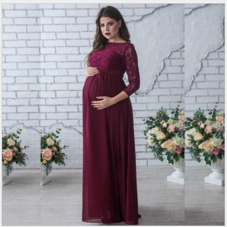 Abito per Mamma Incinta Accessori per Fotografia di Maternità Abbigliamento per Gravidanza Donna Abito in Pizzo per Incinta