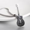 New Style Stainless Steel Guitar Pendant Necklace, Two-Tone Electroplated, 52MM Fashion Accessory.
