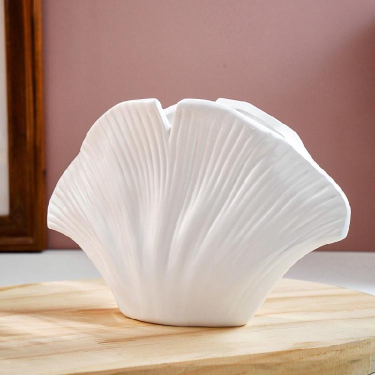 Modern Resin Art Flower Vases Coastal Clam Shell Shape Decorative Vases for Aesthetic Living Room Centerpieces Decors