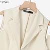 ZANZEA Women Sleeveless Vest Tops and Wide Leg Pants Casual Two Piece Suit Sets